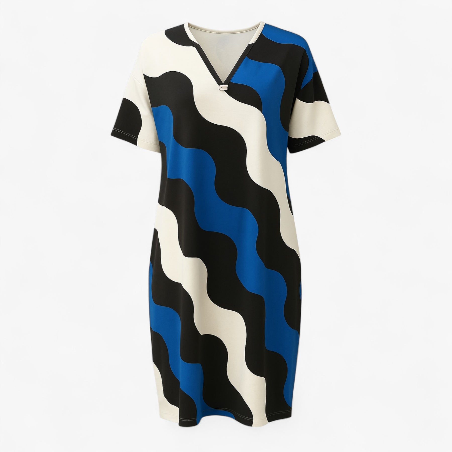 Women's Dress : Lacey | Lange Jurk Dames met V-Hals voor Feestelijke Kleding in Blauw van Pantino