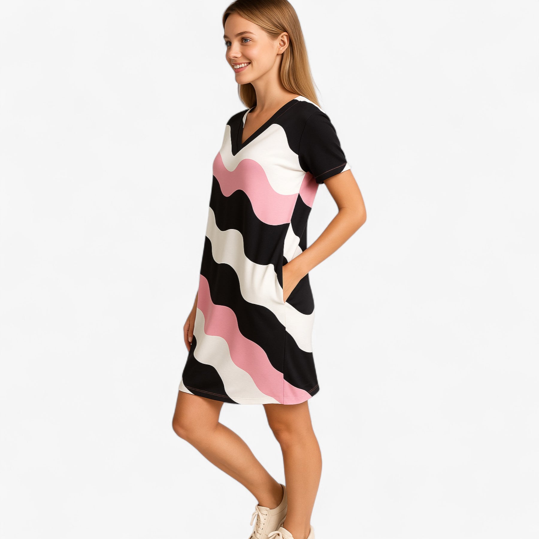 Women's Dress : Lacey | Lange Jurk Dames met V-Hals voor Feestelijke Kleding in van Pantino