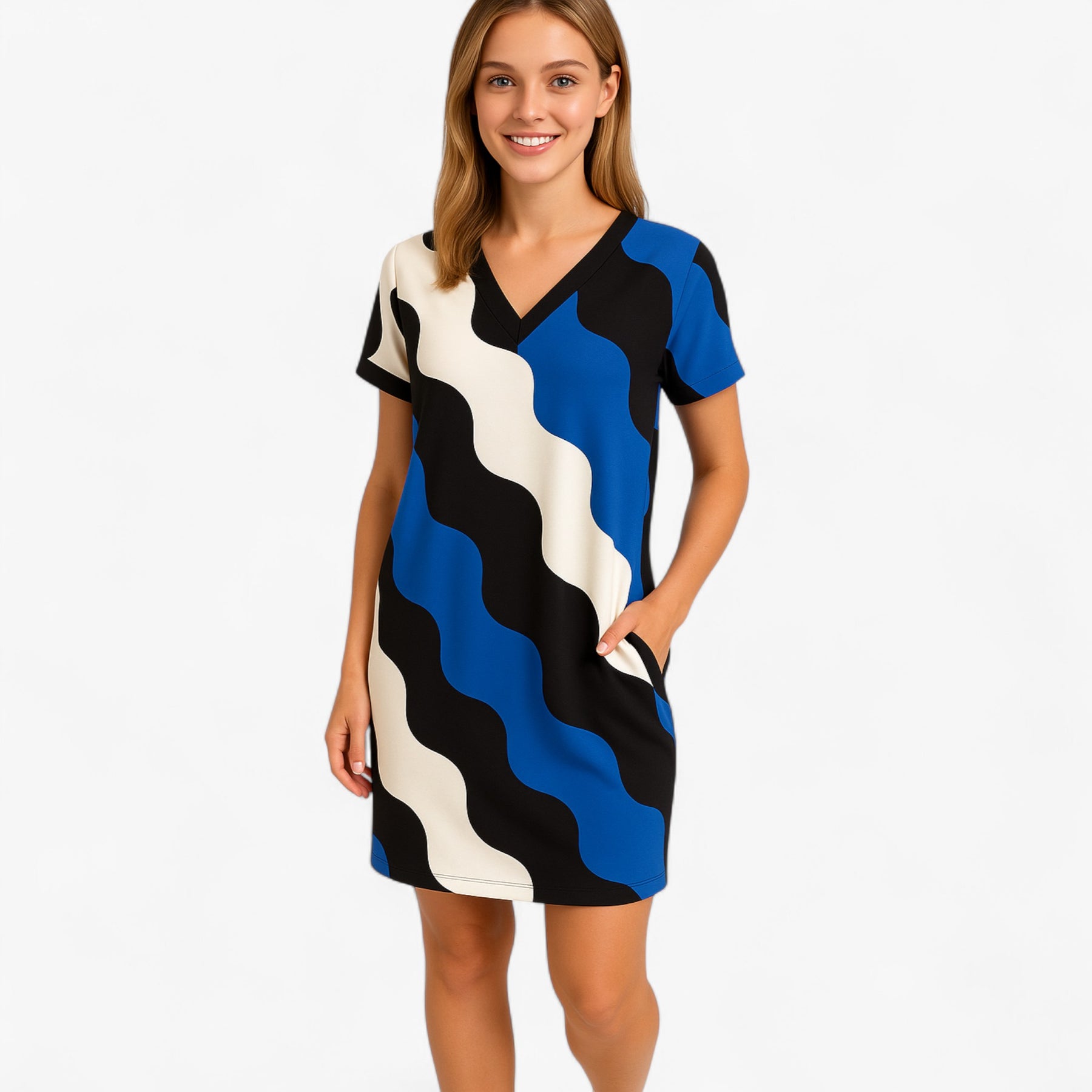 Women's Dress : Lacey | Lange Jurk Dames met V-Hals voor Feestelijke Kleding in van Pantino