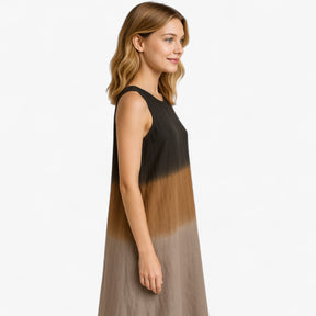 Women's Dress : Mirriam | Lange Mouwloze A-Lijn Jurk Dames Zomer in van Pantino
