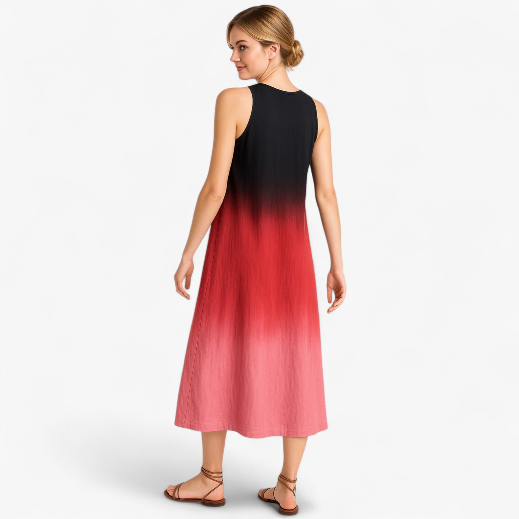 Women's Dress : Mirriam | Lange Mouwloze A-Lijn Jurk Dames Zomer in van Pantino