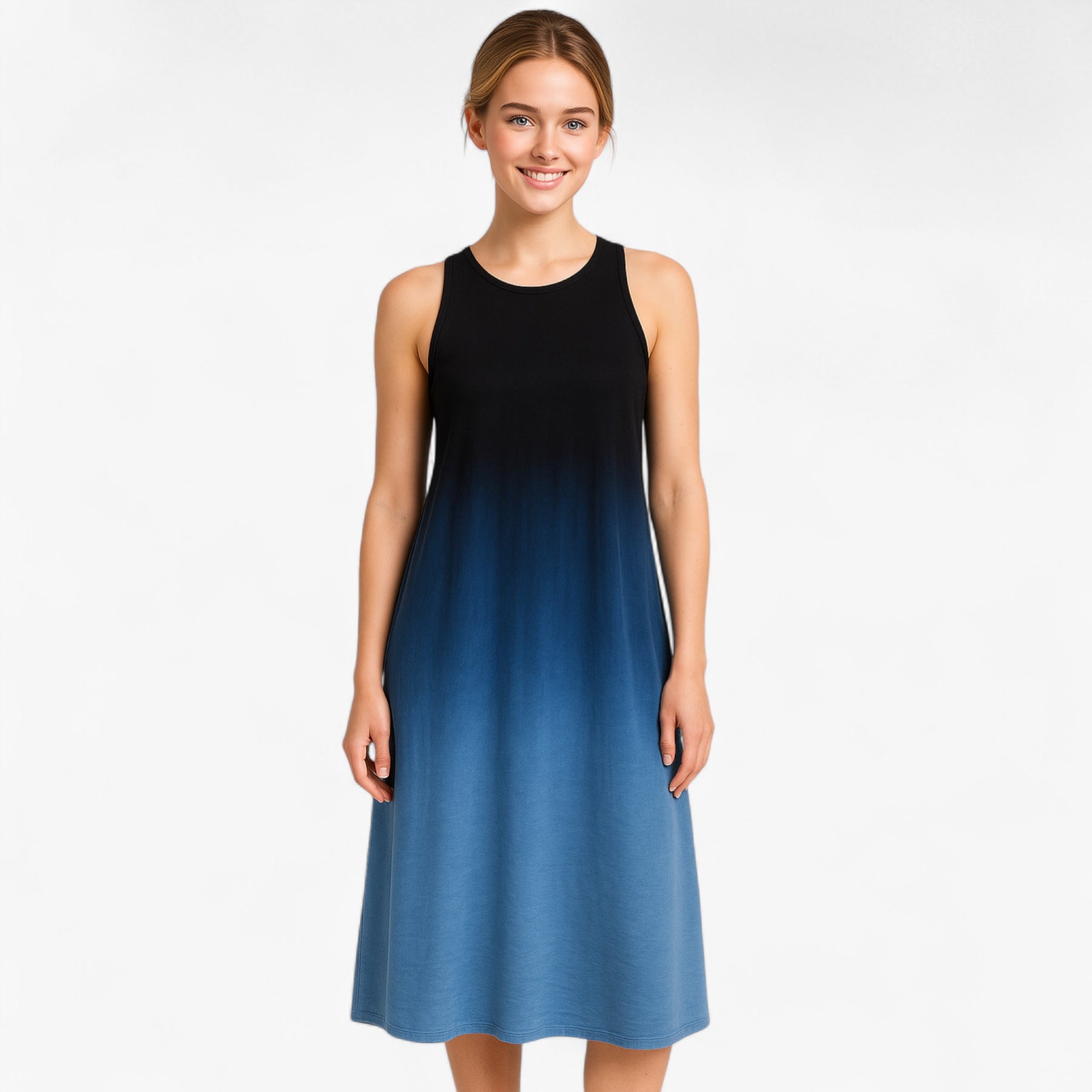 Women's Dress : Mirriam | Lange Mouwloze A-Lijn Jurk Dames Zomer in van Pantino