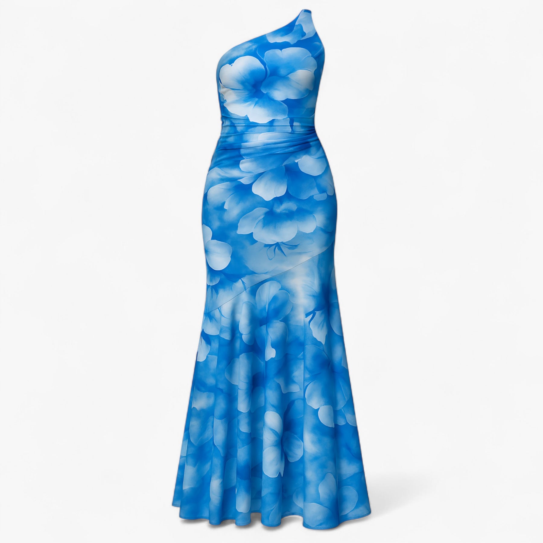 Women's Dress : Leah | Elegante damesjurk met één schouder in Blauw van Pantino
