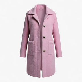Clothes : Liliosa | Lange winterjas voor dames in wolmix in Roze van Pantino