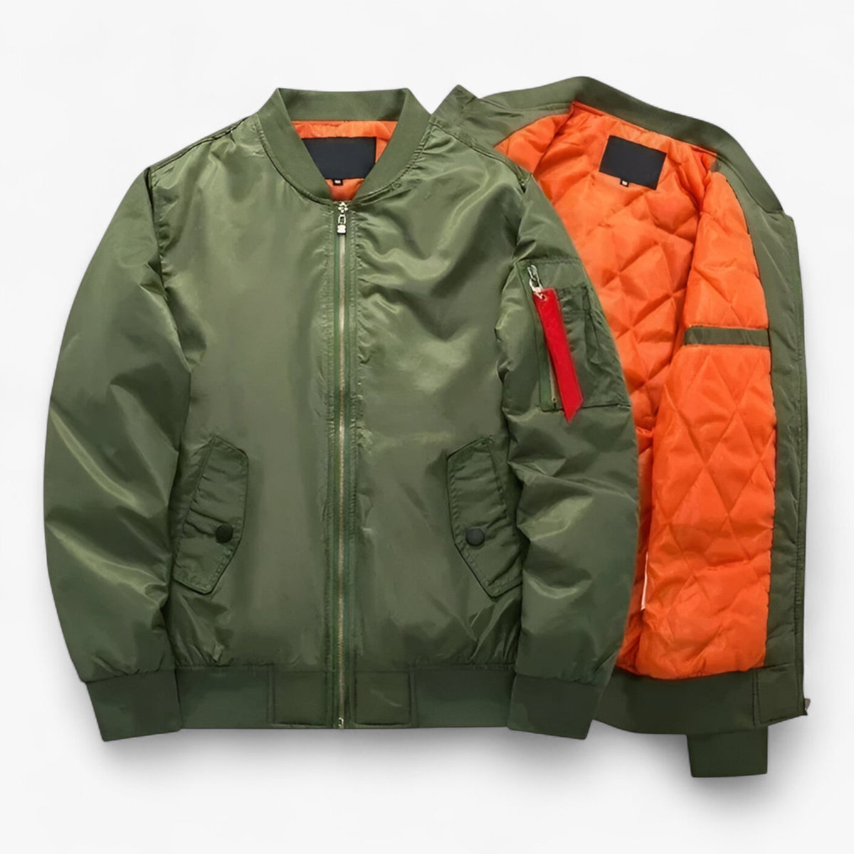 Jacket : Logan | MA1 Pilot Bomberjack – Militaire warmte voor herfst en winter in Donkergroen van Pantino