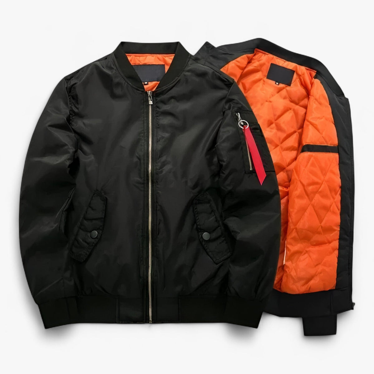 Jacket : Logan | MA1 Pilot Bomberjack – Militaire warmte voor herfst en winter in Donkerzwart van Pantino