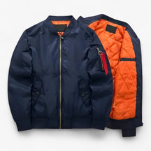 Jacket : Logan | MA1 Pilot Bomberjack – Militaire warmte voor herfst en winter in Donkerblauw van Pantino
