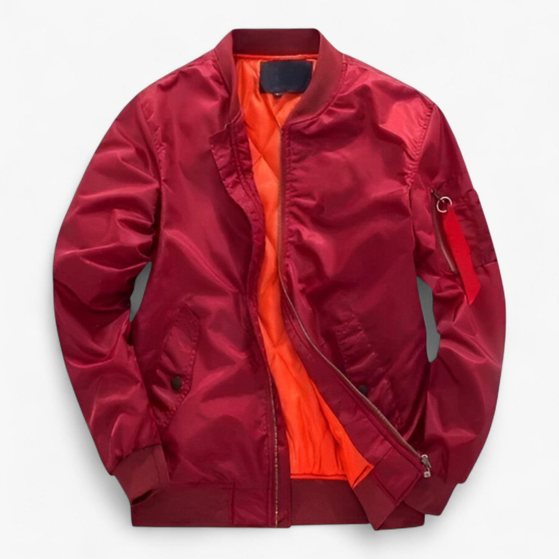 Jacket : Logan | MA1 Pilot Bomberjack – Militaire warmte voor herfst en winter in Donkerrood van Pantino