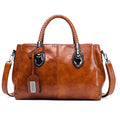 Leren Damestas LuxeLeather - Ruime Bruine Schoudertas van Echt Leer, Groot Formaat