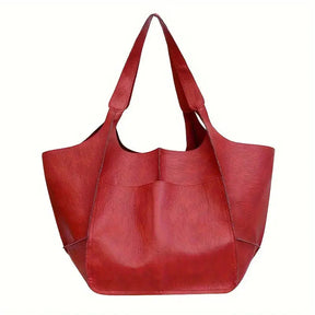 bags : Marianne Schoudertas | Groot zacht PU leer Tote Bag in Rood van Pantino