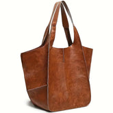 bags : Marianne Schoudertas | Groot zacht PU leer Tote Bag in Geelbruin van Pantino