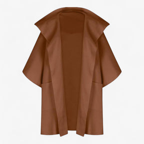 Clothes : Mikte | Elegante midi-jas voor dames van katoen in Bruin van Pantino