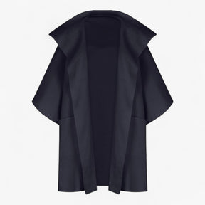 Clothes : Mikte | Elegante midi-jas voor dames van katoen in Zwart van Pantino