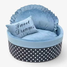 Pet Bed : Milo Dot | Warm en comfortabel wintermatras voor huisdieren in blauw van Pantino