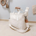 Trendy Beige Pusletaske - Kompakt Organizer til Klapvogn