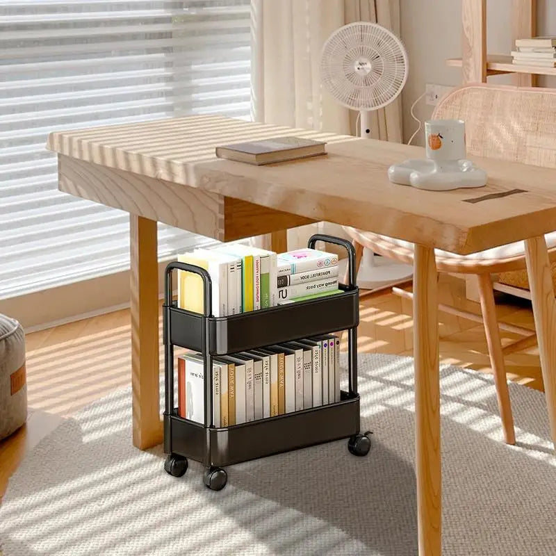 DOEWORKS Mobiele Boekenplank met Wielen Kleine Rollende Boekenkast Opbergtrolley Kunsttrolley 5-laags Slanke Boekenkast Verplaatsbare Boekenplank voor Woonkamer Slaapkamer Kantoor Bibliotheek, Zwart DOEWORKS Mobiele Boekenplank met Wielen Kleine Rollende Boekenkast Opbergtrolley Kunsttrolley 5-laags Slanke Boekenkast Verplaatsbare Boekenplank voor Woonkamer Slaapkamer Kantoor Bibliotheek, Zwart