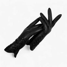 Gloves : Leren Handschoenen van Hoogwaardig Leer voor de Koudste Dagen - Rood in zwart van Pantino