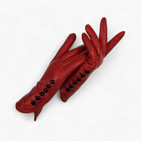 Gloves : Leren Handschoenen van Hoogwaardig Leer voor de Koudste Dagen - Rood in van Pantino