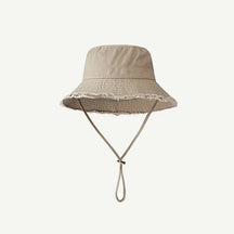 Bucket Hat : Bucket Hat Katoen - Oranje in Khaki 54-58cm van Pantino