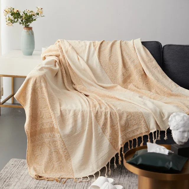 Sully | Cosy kwastjesdeken - Crème - Scandinavian Blankets - Pantino