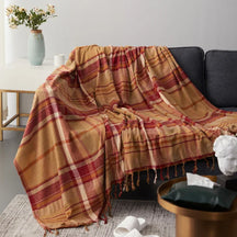 Sully | Cosy kwastjesdeken - Rood Oranje - Scandinavian Blankets - Pantino