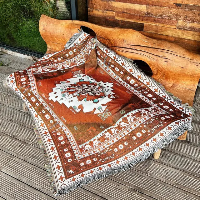 Cozy Tahlia™ | Boheems stijlvol tapijt Scandinavian Blankets Pantino Roodbruin 130X160CM 