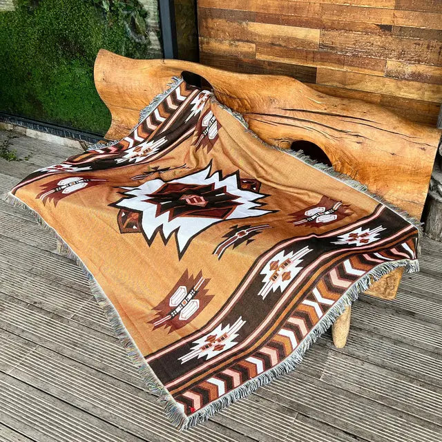 Cozy Tahlia™ | Boheems stijlvol tapijt Scandinavian Blankets Pantino Oranje Bruin 130X160CM 