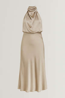 Dress : Olivia – Elegante damesjurk – Lichtgewicht, stijlvol en perfect voor elke gelegenheid in Champagne van Pantino