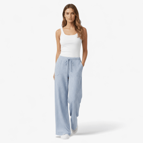 women pants : Sofia | Comfortabele Wijde Broek in Azul van Pantinoshop