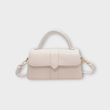 bags : Klassieke Handtas Dames - Vintage Moderne Stijl - Synthetisch Leer in white van Pantino