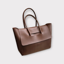 bags : Tote Bag Khaki - The Modern Muse Leer in Brown van Pantino