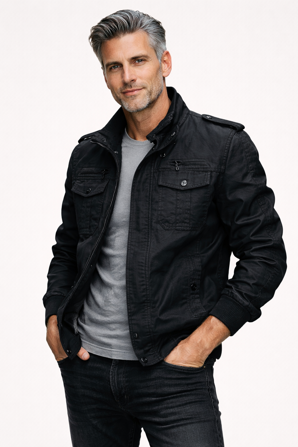 Fleece Jacket : Heren Fleecejack met Windbescherming - Zwart in van Pantinoshop