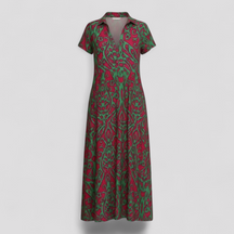 Dress : Armani | Dames Lange Maxi Jurk met Zakken in Paars van Pantino