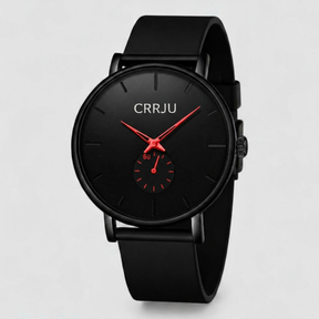 watches : Waterdicht Luxe Quartz Horloge in Zwart rood van Pantino