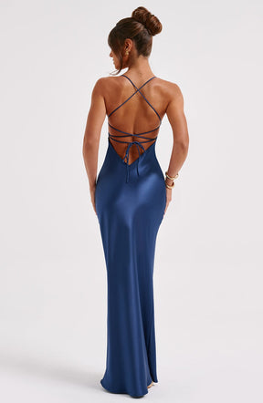 Lange Jurk voor Dames van Elegant Satijn, Zacht Polyester, Perfect