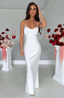 Lange Jurk voor Dames van Elegant Satijn, Zacht Polyester, Perfect