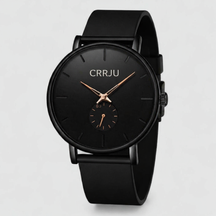 watches : Waterdicht Luxe Quartz Horloge in Zwart Roségoud van Pantino