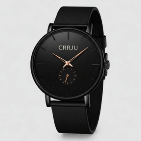 watches : Waterdicht Luxe Quartz Horloge in Zwart Roségoud van Pantino