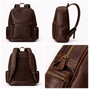 bags : Rugzak van Crazy Horse-leer - Leer in van Pantinoshop