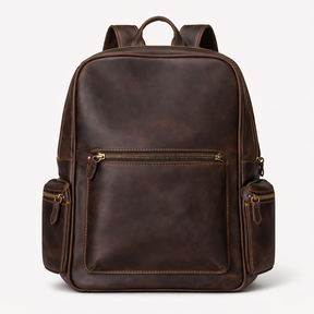 bags : Rugzak van Crazy Horse-leer - Leer in Donkerbruin van Pantinoshop