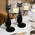 Portavelas Gato Negro - Decoración Mística para Interiores - Cerámica