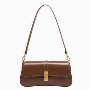 Dames Baguette Tas van Echt Zwart Luxe Leer, Elegant en Compact