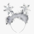 Fascia per Capelli Donna Bianca - Accessorio Festivo Squisito e Carino - Fiocco di Neve di Natale per Ragazze