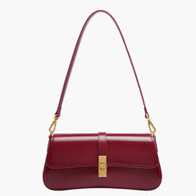 Dames Baguette Tas van Echt Zwart Luxe Leer, Elegant en Compact