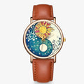 Modieus horloge van echt leer met origineel design en waterbestendig