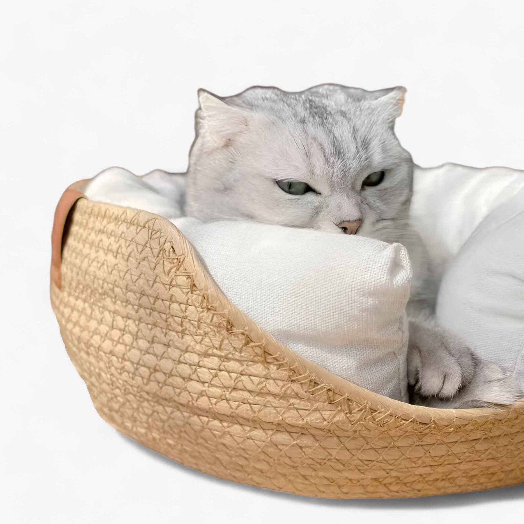 Ecologisch Huisdierenbed van Handgevlochten Bamboe voor Honden en Katten, Natuurlijk en Duurzaam