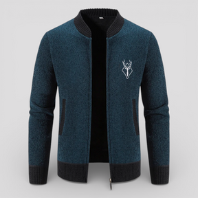 Męski kardigan na zamek 100% wełna merino - ciepły, miękki i wygodny