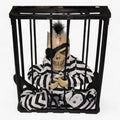 Mówiący przerażający animatroniczny szkielet w klatce - Straszna dekoracja Halloween z dźwiękiem i światłem