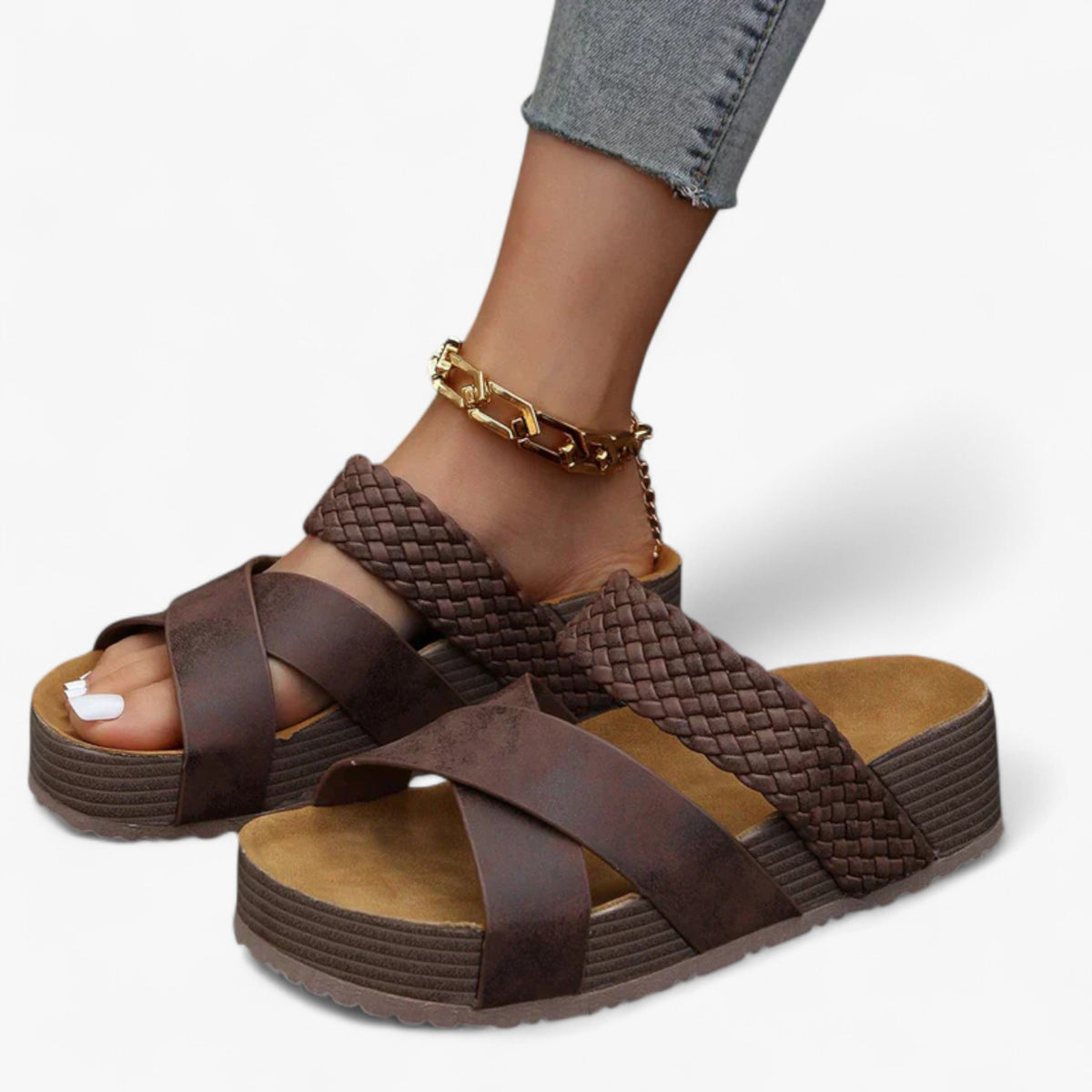 Sandalen : Julia - Orthopedische Sandalen - Sandalen Dames in Bruin van Pantino