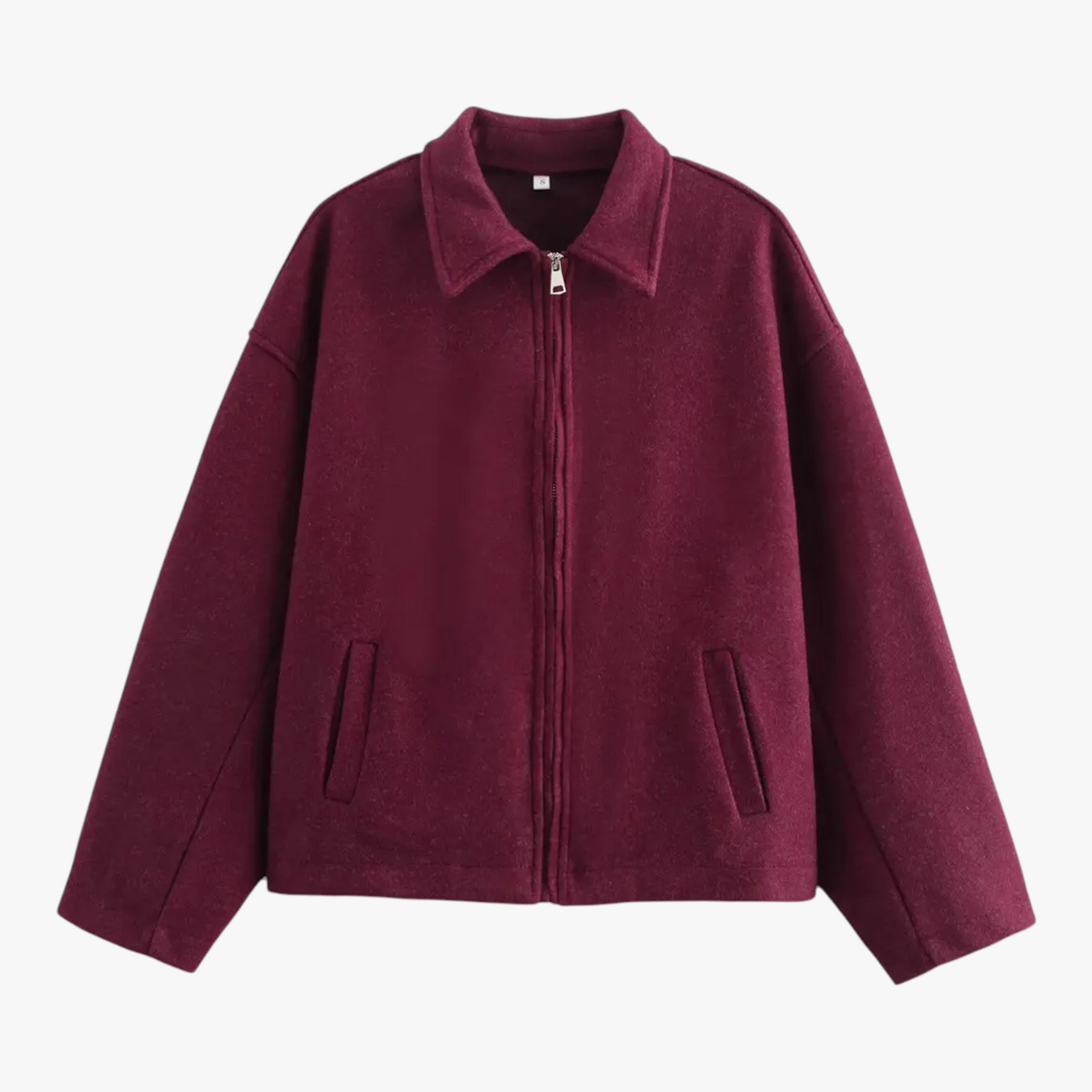 Damesjassen & -jacks : Malia | Dames Vintage Wollen Winterjas voor Koude Maanden in Wijnrood van Pantino